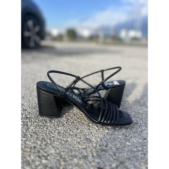 Calvin Klein Black holland heeled sandal size 8.5 - Picture 3 of 5